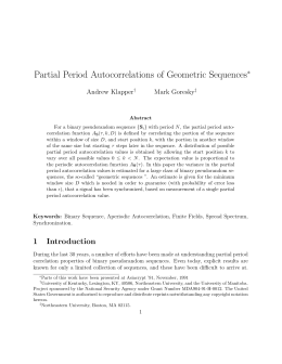 Partial Period Autocorrelations of Geometric Sequences
