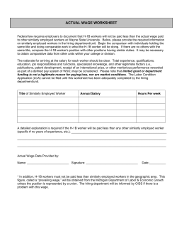 H-1B (#5): Actual Wage Worksheet - Office of International Students