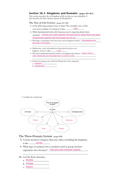 Section 18-3 Kingdoms and Domains (pages 45?-461)