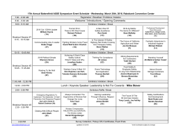 Bakersfield ASSE 2016 Event Schedule