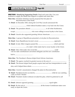 Guided Reading Activity 17-1 Page 495