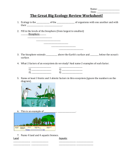 The Great Big Ecology Review Worksheet!