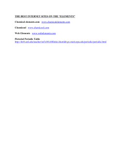 THE BEST INTERNET SITES ON THE “ELEMENTS” Chemical
