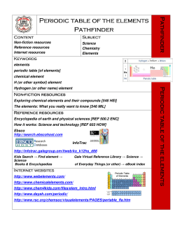 Periodic t Periodic table of the elements Pathfinder