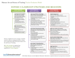 domain 1: classroom strategies and behaviors