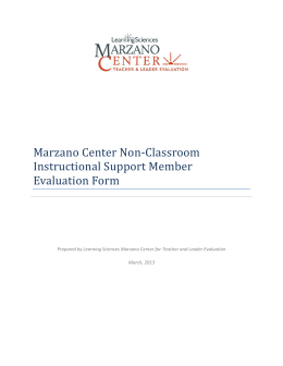 Marzano Center Non-Classroom Instructional Support Member
