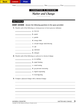Matter and Change