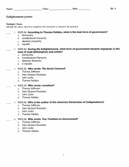 Eniightenment pretest