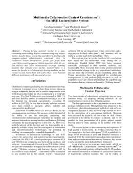 Multimedia Collaborative Content Creation (mc3) - the