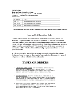 Issue an Oral Operations Order