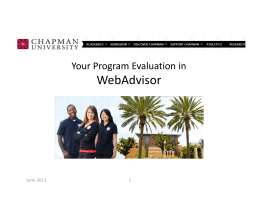 WebAdvisor - Chapman University