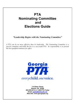 Nominating Committee and Elections Guide 2013