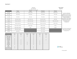 Summer II Schedule