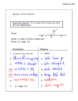 theorem: proven statement Linear Pair Theorem: If two angles form a