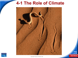 4-1 The Role of Climate