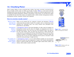 16.1 Classifying Matter