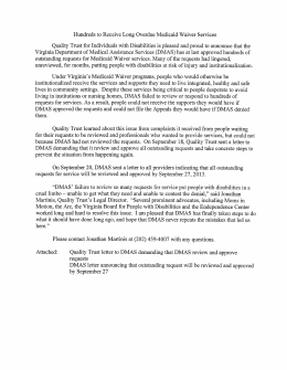 Hundreds to Receive Long Overdue Medicaid Waiver Services