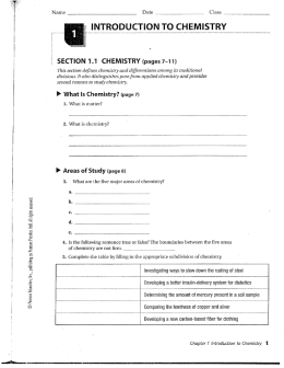 SECTION 1.1 CHEMISTRY (pages 7—11)