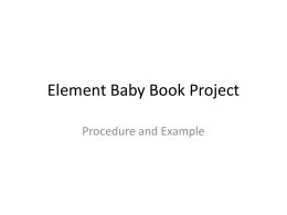 Element Baby Book Project - Mrs. Roberts` Science Resource Page