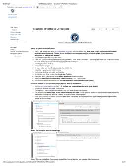 Student ePortfolio Directions - NDMUEducation