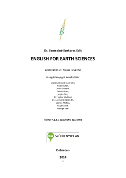 ENGLISH FOR EARTH SCIENCES