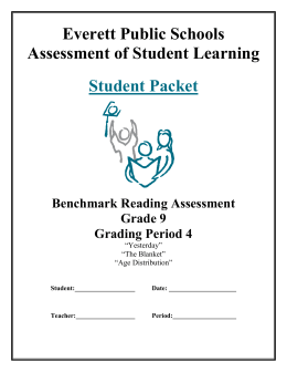 Everett Public Schools Assessment of Student Learning Student