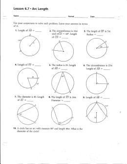 Lesson 6.7 - Arc Length - Spokane Public Schools