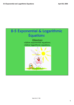8-5 Exponential and Logarithmic Equations
