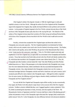 1993 DBQ: Colonial America: Differences between New England