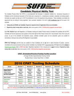 2016 CPAT Testing Schedule/Information