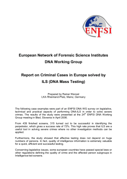 ENFSI Report on Criminal Cases in Europe solved by ILS