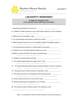 Lab Safety Worksheet