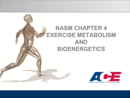 NASM CHAPTER 4 EXERCISE METABOLISM AND BIOENERGETICS