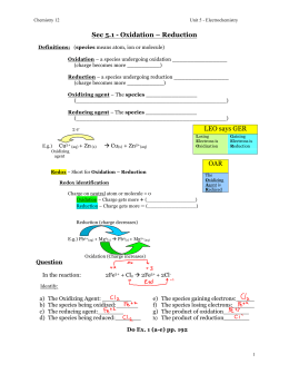 Sec 5.1 - Oxidation – Reduction LEO says GER OAR