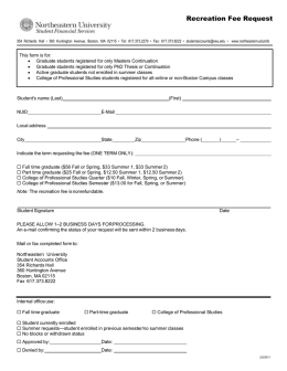 Recreation Fee Request - Northeastern University