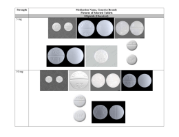 Strength Medication Name, Generic (Brand) Pictures of Selected