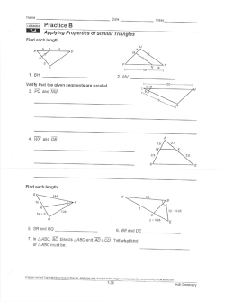 m Practice B 7`4 Applying Properties of Similar Triangles