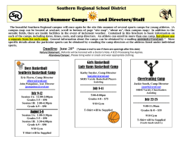 Southern Regional School District 2013 Summer Camps and
