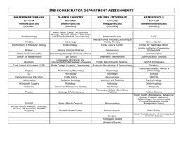 IRB COORDINATOR DEPARTMENT ASSIGNMENTS