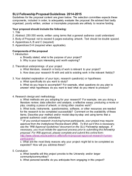 SLU Fellowship Proposal Guidelines 2014-2015