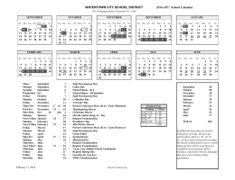 2016 17 School Calendar - Watertown City School District