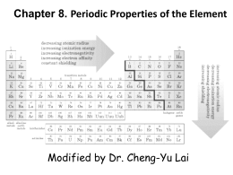 Chapter 8. Periodic Properties of the Element