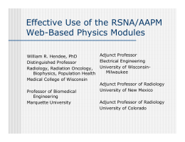 Effective Use of the RSNA/AAPM Web