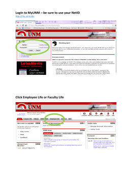 Login to MyUNM – be sure to use your NetID Click Employee Life or