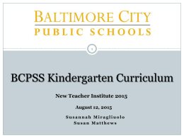 BCPSS Kindergarten Curriculum - Office 365@ Baltimore City Schools