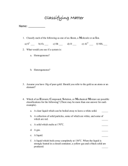 2-1-2 - Classifying Matter Worksheet