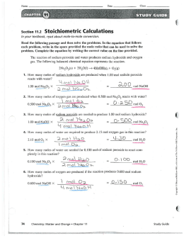 Section 11.2 Stoichiometric Calculations