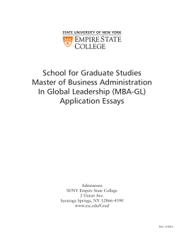 MBA in Global Leadership Application Essays