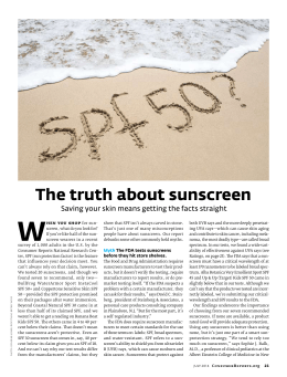 The truth about sunscreen