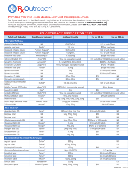 Rx Outreach Medications List